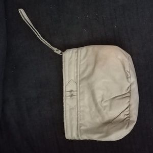 Vintage tan leather clutch purse